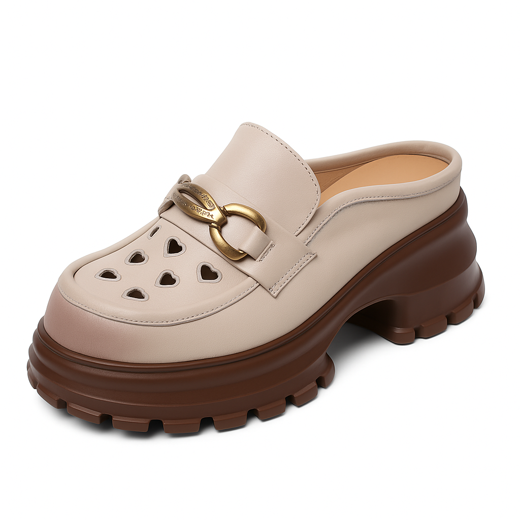 Sandale fermée en cuir pour femme, modèle Iconique par Azilini, style moderne et légèreté