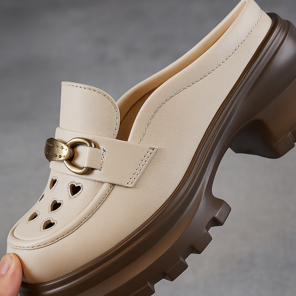 Sandale fermée en cuir pour femme, modèle Iconique par Azilini, style moderne et légèreté