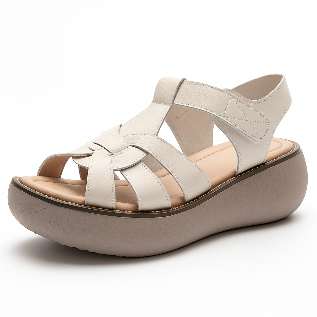 Sandale plateforme tressée pour femme, modèle Entrelacée par Azilini, artisanat et adaptabilité