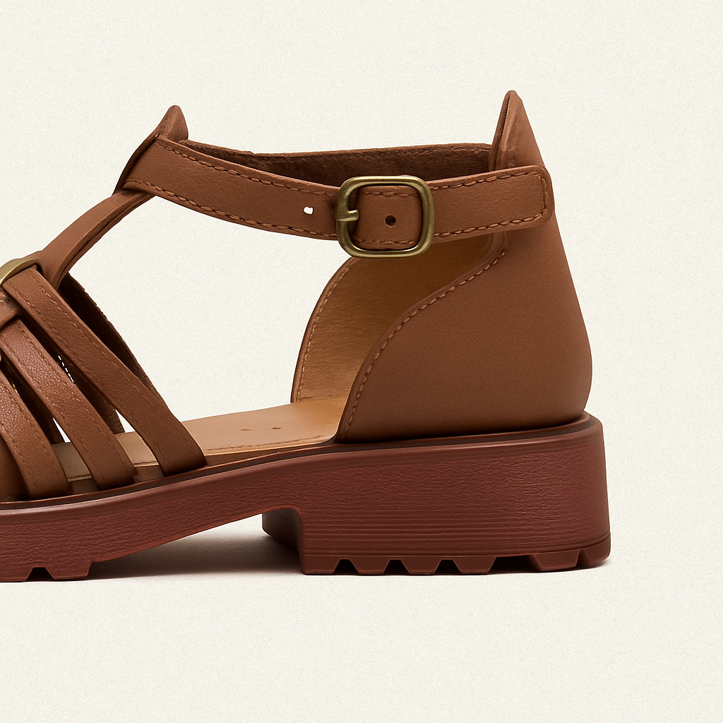 Sandale en cuir tressé pour femme, modèle Artisanale par Azilini, protection et confort optimal