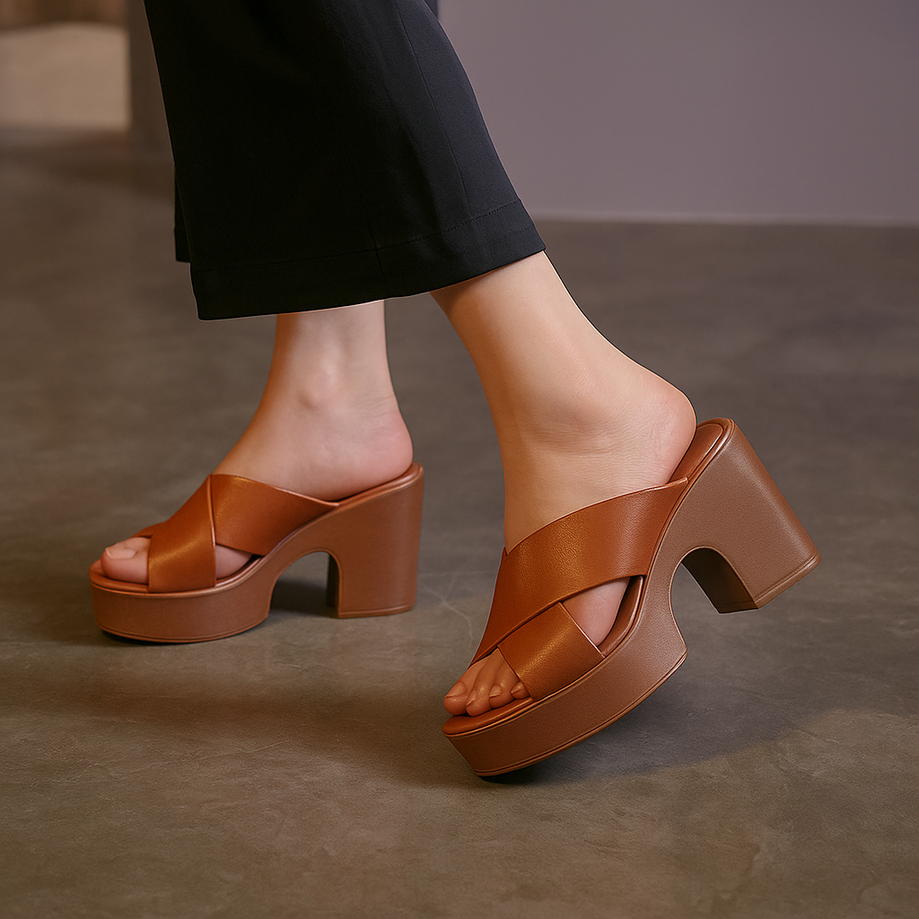 Sandale à talon vintage pour femme, modèle Parisienne par Azilini, charme rétro et allure raffinée