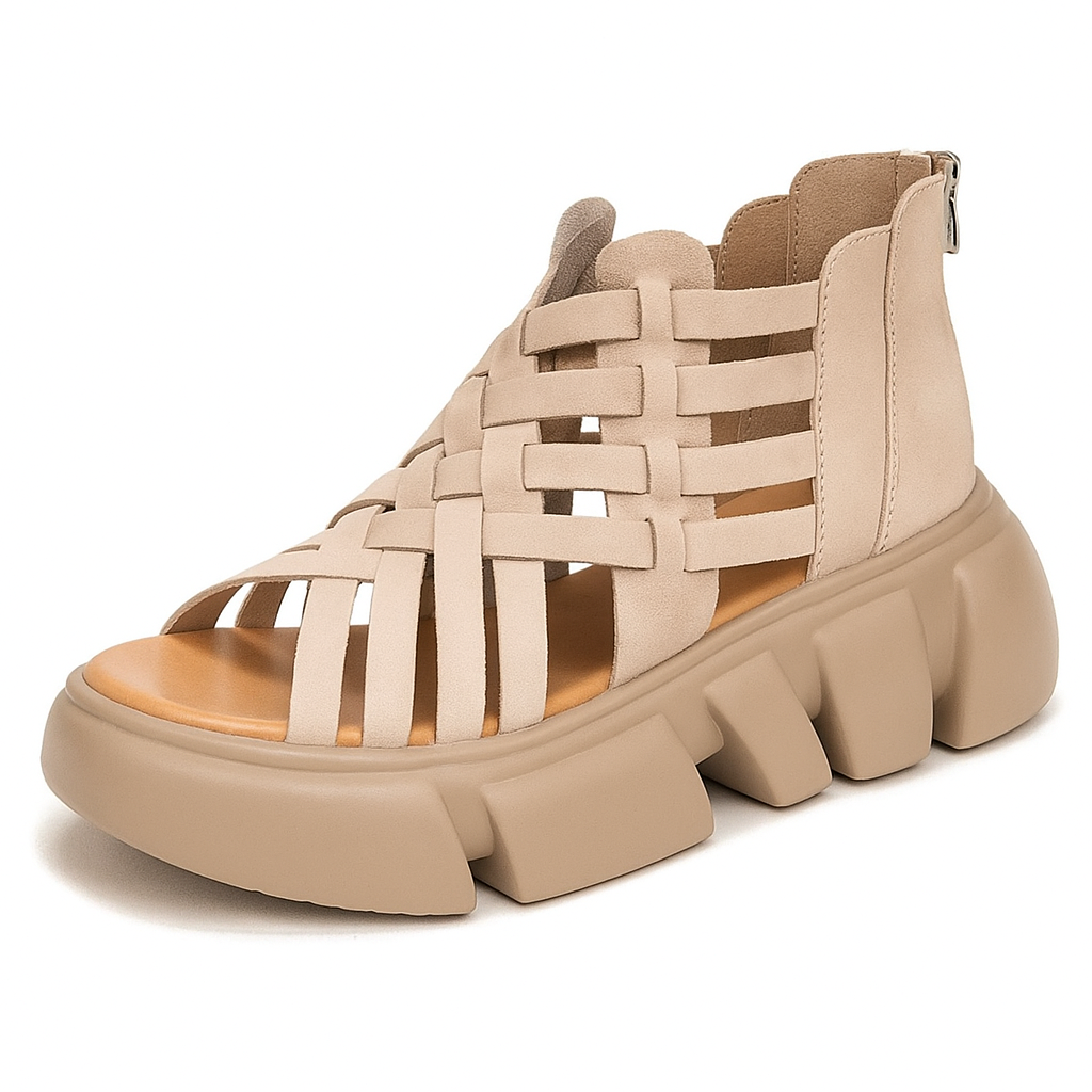 Sandale gladiateur plateforme pour femme, modèle Audacieuse par Azilini, maintien et légèreté