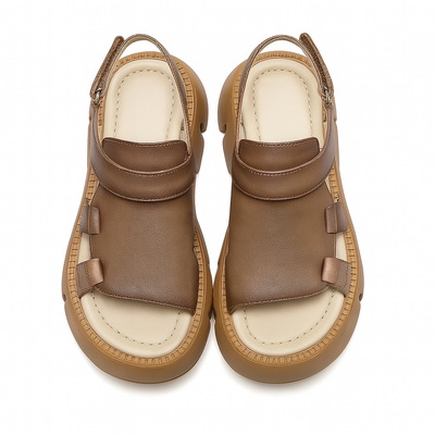 Sandale en cuir pleine fleur pour femme, modèle Exploratrice par Azilini, confort et durabilité