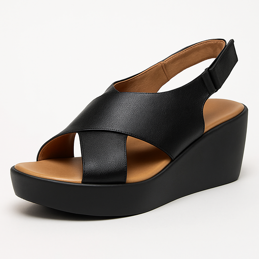 Sandale classique en cuir pour femme, modèle Riviera par Azilini, maintien et stabilité quotidienne
