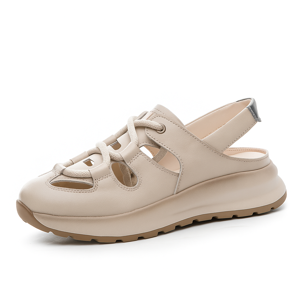 Sandale hybride en cuir pour femme, modèle Ludique par Azilini, fusion ballerine-running