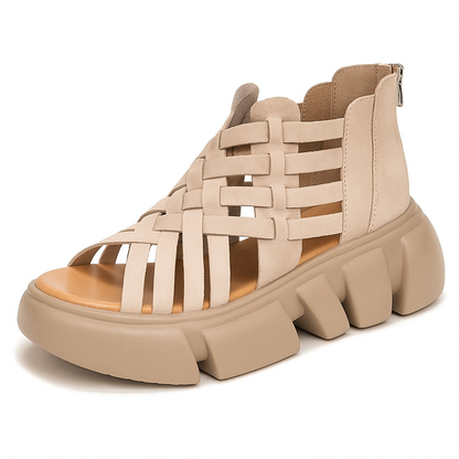 Sandale gladiateur plateforme pour femme, modèle Audacieuse par Azilini, maintien et légèreté