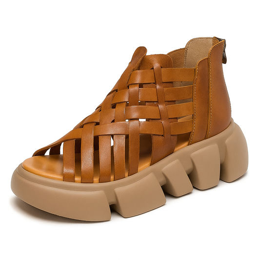 Sandale gladiateur plateforme pour femme, modèle Audacieuse par Azilini, maintien et légèreté